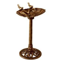 Bird Bath,  Bronze-Look Plastic, 13 x 30-In.