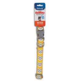 Dog Collar, Yellow Chevron, 3/4 x 14-20-In.