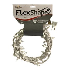 Flex-Shape LED Christmas Light Set, Mini, Pure White/White Wire, 50-Ct.