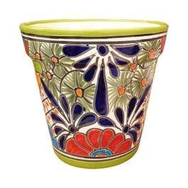 Cono Ceramic Planter, Double-Fired, Hand-Painted, 5.5-In.