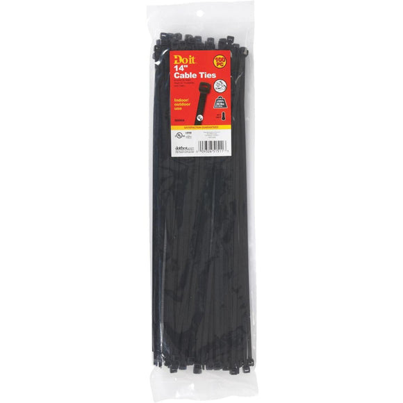 Do it 14 In. x 0.189 In. Black Molded Nylon Weather Resistant Cable Tie (100-Pack)